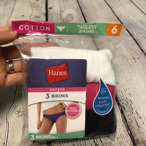 Hanes Cotton Bikinis 3pk Panties